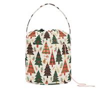 GuoChe Buffalo - Bolsa de ganchillo con diseño de árboles de Navidad, con agujeros, para tejer ganchillo