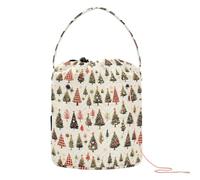 GuoChe Buffalo Plaid Christmas Trees_2 - Organizador de ganchos de ganchillo con agujeros para herramientas de tejer y proyectos de tejer