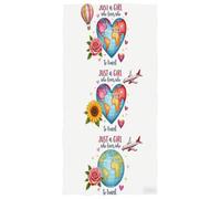 GuoChe Toalla de playa con texto en inglés "Just A Girl Who Loves to Travel Triple"