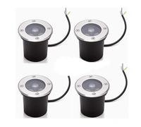 GUODDM 4 Luces Para Exteriores - 85-265V, Focos Empotrables Impermeables IP67, Lámparas De Pie Para Patio, Luces LED Para Terraza Y Jardín(White,12w)