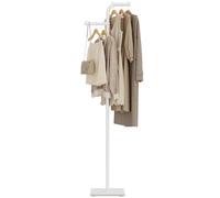 GUOHNHE Perchero de Pie, Colgador Doble Columna Ropa, 30x30x176 cm, Blanco