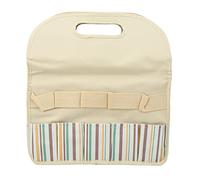 GUOHOQIX Bolsa de Herramientas de jardín para jardinería al Aire, Tela Oxford 600D Duradera con asa de Soporte de Tablero de PE, múltiples Bolsillos para Almacenamiento de (Beige con Raya de Color)