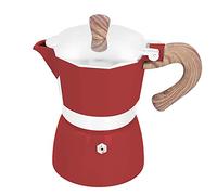GUOHOQIX de aluminio práctica de 150ML, octogonal Moka para electrodomésticos de cocina para el hogar y la Oficina (modelo seiko rojo)