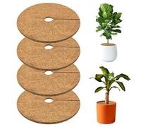 GUOYOU 4 Piezas Disco de Fibra de Coco Suave 20cm, Estera Permeable Anti-Malezas, Protector Invernal Resistente al Hielo, Ideal para Plantas en Maceta y Jardín Exterior (Marrón)