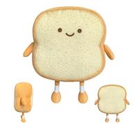 GUOYOU Tostado Peluche Almohada, Suave Divertido Cojín de Pan, 3D Tierno Almohada de Felpa Adecuado para Usar como Decoración Sofá Regalo Cumpleaños Navidad Halloween (Dorado)