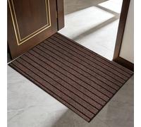 GUOZHEN Alfombra Antideslizante 100 x 150 cm Impermeable, Lavable para Atrapar Suciedad Alfombrilla de Entrada Varios Tamaños para Entrada, Pasillo, Cocina, Dormitorio, marrón