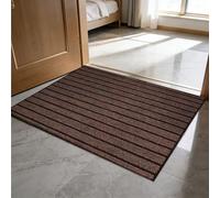 GUOZHEN Felpudo Antideslizante 85 x 104 cm Impermeable, Lavable para Atrapar Suciedad Felpudo de Goma Varios Tamaños para Entrada, Pasillo, Cocina, Dormitorio, marrón