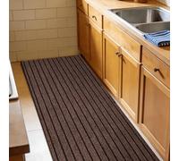 GUOZHEN Felpudo Entrada Casa 105 x 164 cm Impermeable, Lavable para Atrapar Suciedad Alfombra para Suelo Exterior e Interior para Recibidor Pasillo, Cocina, Dormitorio, marrón