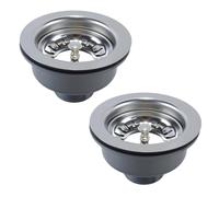 Gurtt 2 unidades de cesta coladora de acero inoxidable para cocina, con válvula de desagüe, diámetro de 114 mm, para fregaderos con orificio de 83 a 90 mm.