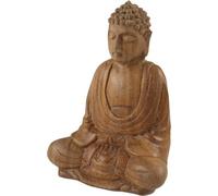 Guru-Shop Buda de Madera, Estatua de Buda, Hecha a Mano 11 cm, Dhyana Mudra - Diseño 2, Marrón, Budas