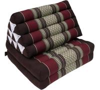 GURU SHOP Cojín tailandés, cojín triangular, kapok, cama de día, marrón/rojo vino