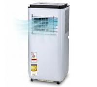GUTFELS CM 30900, aire acondicionado portátil monobloque. Funciones: refrigeración, calefacción, ventilación y deshumidificación. Capacidad: 9000 BTU/h. Nivel de ruido: 64 dB. Consumo de agua: 1 litro