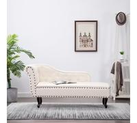 GuyAna Diván de Cuero sintético Blanco Crema Sofa Chaise Longue de Salón, Sofá Individual Pequeño