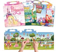 GUYUCOM Libro Pegatinas Infantiles, Set 4 (Princesa,Castillo,Parque,Bosque)