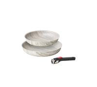 Guzzini ChefLine Marble Made in Italy - Juego de 3 piezas: 2 sartenes (24 y 28 cm) con mango extraíble