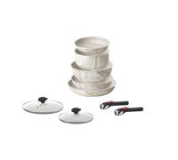 Guzzini ChefLine Marble Made in Italy - Juego de 9 piezas: 3 sartenes (20, 24 y 28 cm), cacerola (20 cm), wok (24 cm), 2 tapas y 2 asas extraíbles