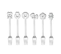 Guzzini Dolce Love - Juego de 6 Tenedores, Acero Inoxidable 18/11, Plata, 19