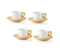 Guzzini - EVERYDAY Juego de 4 tazas café con platos - Amarillo mostaza - 081701211