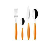 Guzzini Juego de cubiertos Feeling Clear orange. 24 piezas