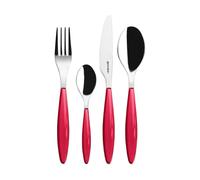 Guzzini Juego de cubiertos Feeling Clear red. 24 piezas