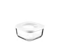 Guzzini - Kitchen Active Design, STORE&MORE GLASS, Recipiente de Vidrio Hermético para Nevera/Freezer/Microondas (S) - Transparente, 12 x 12 x h6,3 cm | 410 cc - 11330011
