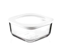Guzzini - Kitchen Active Design, STORE&MORE GLASS, Recipiente de Vidrio Hermético para Nevera/Freezer/Microondas (L) - Transparente, 19,5 x 19,5 x h9,3 cm | 1900 cc - 11330211
