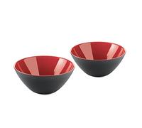 Guzzini - My Fusion, Juego de 2 Cuencos - Negro/Rojo, Ø 12.5 x h5 cm | 260 CC - 281412140