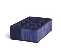 GUZZINI - Organizador Armario y Cajones Multiuso, 1 Caja Almacenaje 4 Compartimentos y Separadores, Cajas Almacenaje Ropa Interior, Cocina y Baño Plegables, Cajas Organizadoras Ahorra-Espacio 28x28x10