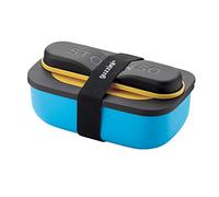 Guzzini - Store&GO, Fiambrera con Cubiertos de Viaje - Amarillo/Azul, 20 x 12 x h7 cm | 900ml - 171102165