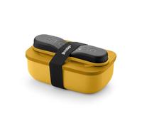 Guzzini - Store&Go, Juego Lunch Box con cubiertos de viaje - Mango amarillo, 20 x 12 x 7 cm - 900 cc - 171102236