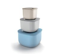 Guzzini Store&More Kitchen Active Design - Juego de 3 recipientes altos herméticos para nevera, congelador, horno de microondas, 19,5 x 19,5 x 12,3 cm, multicolor