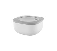 Guzzini Store&More Kitchen Active Design - Recipientes herméticos bajos para frigorífico/congelador/microondas (M), 16 x 16 x 7,8 cm, gris oscuro