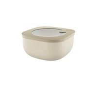 Guzzini Store&More Kitchen Active Design - Recipientes herméticos bajos para frigorífico/congelador/microondas (M), 16 x 16 x 7,8 cm, marrón claro