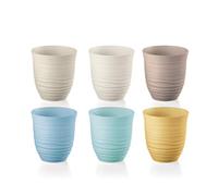 Guzzini - Tierra, Juego de 6 Vasos Bajos, Vasos de Plástico Reciclado - Multicolor, Ø 9xh9,5 cm | 350ml - 17950352