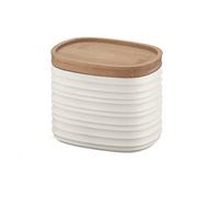 Guzzini Tarro Tierra S con tapa – materiales reciclables, Blanco Leche, 500 cc
