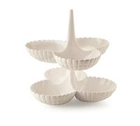 Guzzini - Tiffany, Set de 2 Platos para Aperitivos - Blanco Leche, 27x25xh25,5 cm - 199201156