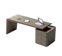 Gv8pA5fj7b Escritorio de Trabajo Escritorio Ejecutivo de Cuero con gabinete Almacenamiento, Moderno y Lujoso Escritorio for computadora portátil, Mesa Escritura for Oficina en casa(S)