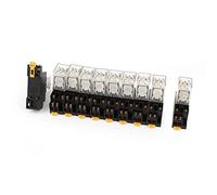 GVBAEPIEO 10 x CA 220-240V DPDT Lámpara LED roja Relé electromagnético con Base de Enchufe