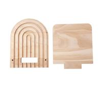 Gvblkq Rainbow Floating Shelf - Arched Wooden Display Stand, Multi-Tiered Wall Mounted Organizer with Natural Grain Finish, Sturdy Timber Support, Ideal for Plants Books Photo Frames Workplace