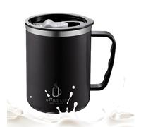 Gvblkq Taza Térmica, Taza de viaje de 500 ml, Vaso con tapa y asa, taza de café de acero inoxidable para té, cacao caliente, bebidas frías, bebidas heladas