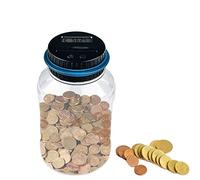 Gvolatee Hucha Electronica Adulto con Pantalla LCD, Automático Contador de Monedas Euros, Alcancias Digital, Transparente Gran Capacidad Caja de Dinero, Regalo Tarro Ahorro para Niños (1.8L)