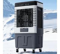 GWFBLID Climatizador Evaporativo Industrial Depósito 80L Aire Acondicionado Portátil con 3 Velocidades Fácil Uso Ruedas Multidireccionales Oscilación Ajustable Enfriador de Aire Portátil Ventilador