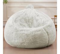 GWFBLID Puff Gigante de Piel Sintética de Pelo Largo Silla Grande de Puf - Muebles Gigantes Rellenos de Espuma con Fundas Lavables a Máquina Sofa Puf Gigante Moderno sin Relleno