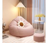 GWFBLID Sofa Puff Salon Moderno con Reposapies Puf Gigante con Relleno Incluido Puff Pera para Decoracion Habitacion Juvenil o Adolescente Bean Bag Gamer Puffs Infantiles de Diseño Gris