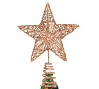 GXFCING Estrella Champán para Árbol de Navidad 20 x 15 cm, Estrella Metálica con Purpurina 3D, Copa del Árbol de Navidad para el Abeto para Decoración del Hogar y Fiesta