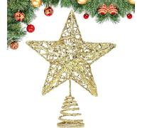 GXFCING Estrella Dorada para Árbol de Navidad 20 x 15 cm, Estrella Metálica con Purpurina 3D, Copa del Árbol de Navidad para el Abeto para Decoración del Hogar y Fiesta