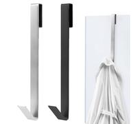 GXGM 2 Piezas Perchero Puerta Baño, Colgador Toalla Baño, Ganchos Colgador Puerta, Gancho para Mampara de Ducha, Perchero para Puerta Sin Taladrar Acero Inox Gancho de Puerta para Colgar Ropa