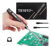 Gxpjycfob TS101 Soldador Portátil, 65 W Soldado Profesional con Punto TS-I y Cable USB, Temperatura Ajustable LCD 50-400 ℃, Soldadura Eléctrica Mini Portátil, Entrada de Energía DC + PD