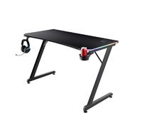 Trust Gaming GXT 709 Luminus Mesa Gaming LED RGB, 10 Modos de Color, Alimentación USB, Soporte de Auriculares y para Vasos, Escritorio Gaming 120 x 60 para Ordenador, Oficina, Gamer - Negro