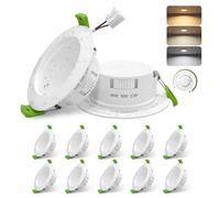 GY 12 Pack Clase B Focos LED Interior Techo Regulable, 3.5W 552LM Downlight LED Techo Empotrable, 3000K Luz Calida 4000K Luz Neutra 6500K Luz Frío, Corte 65mm-80mm, IP44 Ojos de Buey para Baño